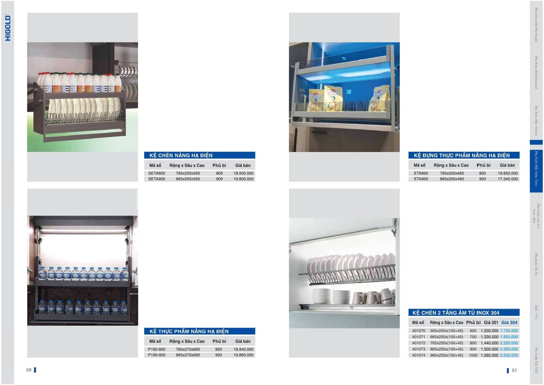 Phụ kiện bếp HIGOLD Bảng giá và Catalogue mới nhất tại Bình Dương /Page 25